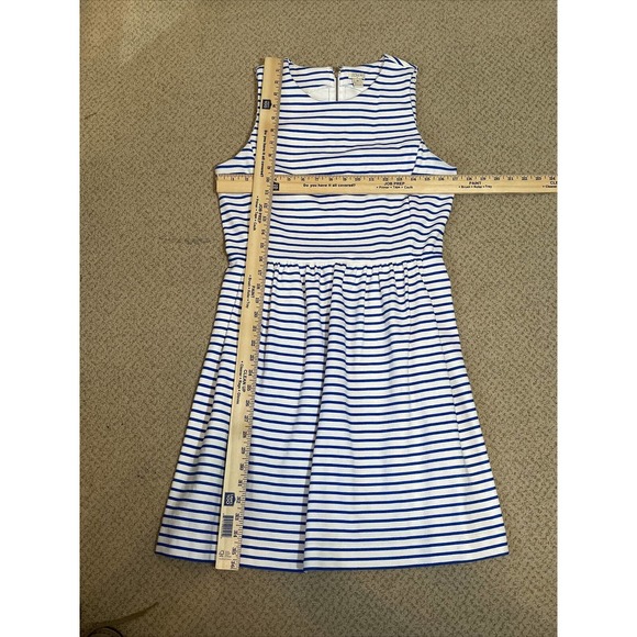 J CREW Women’s M Cotton Knit Dress Royal Stripes - Picture 5 of 5
